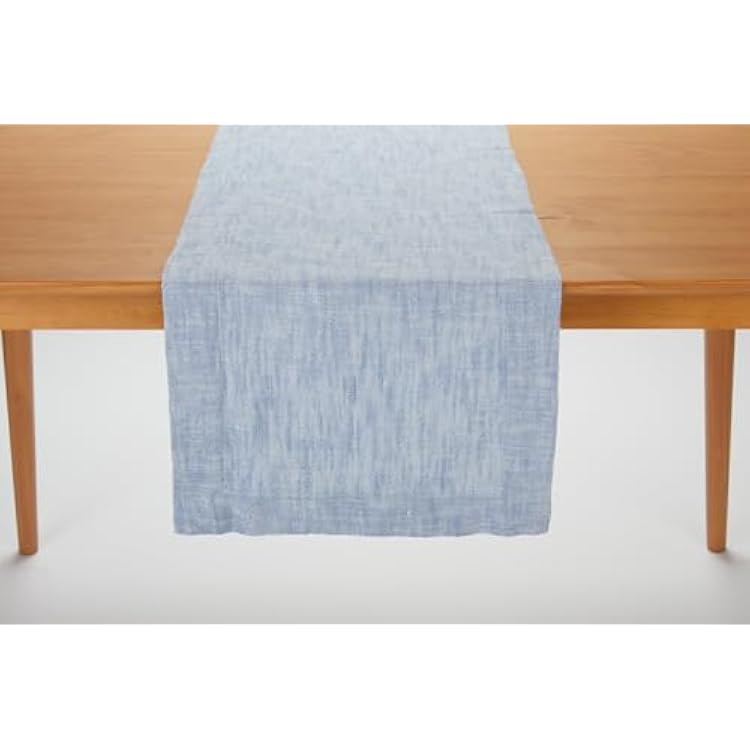 Tableau Light Blue Napkin Runner, 72-inch Length x 14-inch Width