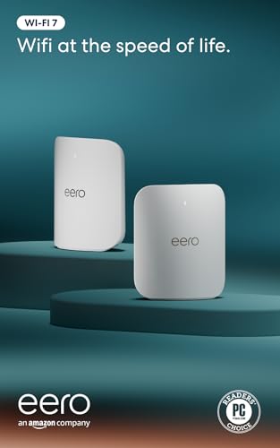Amazon eero Pro 7 tri-band mesh Wi-Fi 7 router (newest model) - Supports internet plans up to 5 Gbps, Coverage up to 4,000 sq. ft., 2-pack