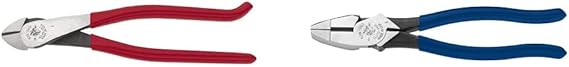 Klein Tools D213-9NE Pliers, 9-Inch Side Cutters & D248-9ST Pliers, Ironworker's Diagonal Cutting Pliers with High Leverage Design Works as Rebar Cutter and Rebar Bender, 9-Inch