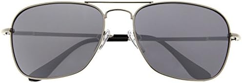 grinderPUNCH Square Aviator Mirrored Sunglasses Unisex Blue Gold Silver Black
