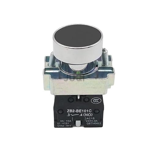 1PCS 22mm Button Switch self Reset XB2 Flat Push Button Emergency Stop Start NONC Power Switch B2-BA4342 XB2-BA31 XB2-BA42XB2-BA21 NO Black
