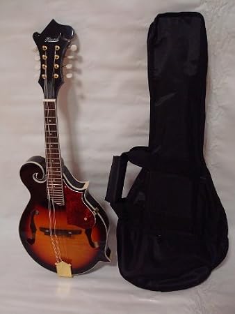 Ktone Hand Carved Solid Spruce Top F Style Mandolin, Free Gig Bag, Sunburst
