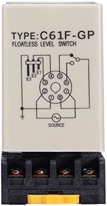 HURRISE C61F-GP Floatless Level Switch Controller with Base, AC220V 50/60HZ, Liquid Level Control