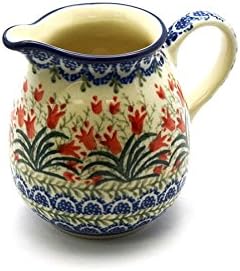 Polish Pottery Creamer - 10 oz. - Crimson Bells