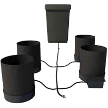 AutoPot 4 Pot GeoPot System with 3 Gallon Fabric Pots - Self-Watering, Gravity-Fed Hydroponic Systems 4Pot with 12.4 gal Tank Indoor, Black