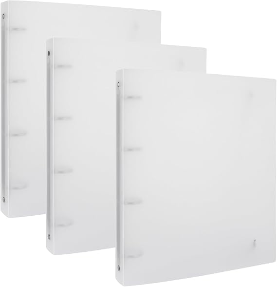 3PCS A4 4 Ring Binder Cover Clean Transparent Soft PVC for Refillable Notebook Shell withMatte surfaceforStamp & Die Storage Overall Size(Folded 27x32.8x4cm/ 10.6x12.9x1.6inch
