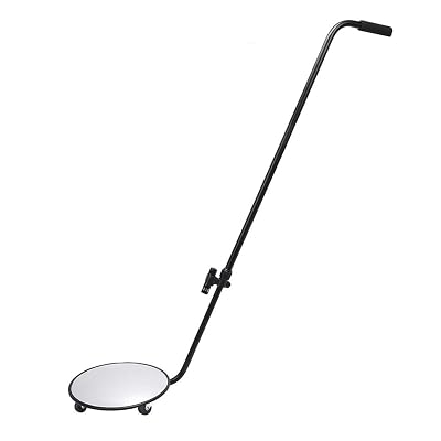 Under Vehicle Inspection Security Mirror - Under Car Inspection Mirror 12 Inch Diameter Security Mirror with Wheels and LED Light Handheld Inspection Mirror by Home Care 12 12inch, Round