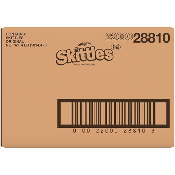 SKITTLES Original Fun Size Chewy Candy Bulk Pack, 4 Pound Box