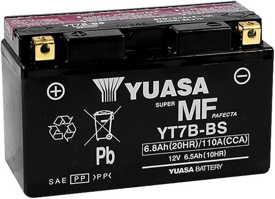 Yuasa YUAM62T7B YT7B-BS Maintenance Free AGM Battery with Acid pack