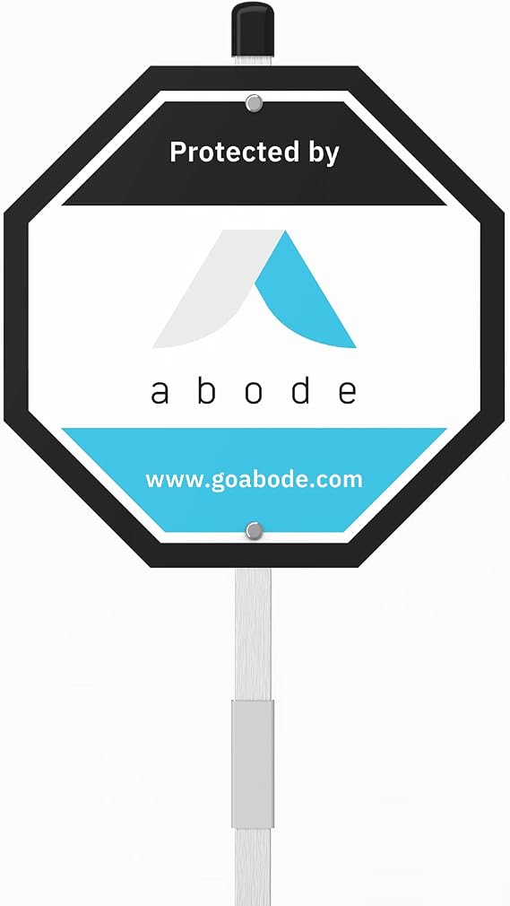 Abode Security Yard Sign | Scare Off Would-Be Trouble | Included Stake For Easy Setup | Weatherproof Construction