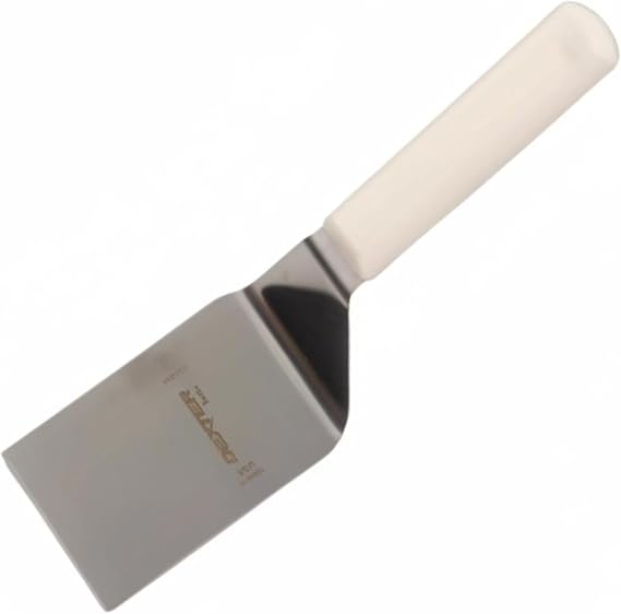 Dexter-Russell Basics 4" x 3" Hamburger Turner | P94854 | Square-End Stainless Steel Spatula with Offset Blade & Polypropylene Handle | Medium Size, NSF Certified
