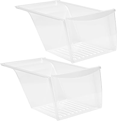 [2PACK]Upgrade 240337103 Refrigerator Crisper Bin Drawer for Frigidaire Kenmore Refrigerator Drawer Parts Fridge Drawer Bins Replace 240337107, 240337108, 240337109, 240337102,240337105