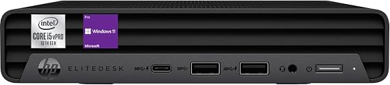 HP EliteDesk 800 G6 Mini Business Desktop, Intel Core i5-10500T vPro Processor, 16GB RAM, 256GB PCIe SSD, DisplayPort, RJ45, Wi-Fi 6, Windows 11 Pro