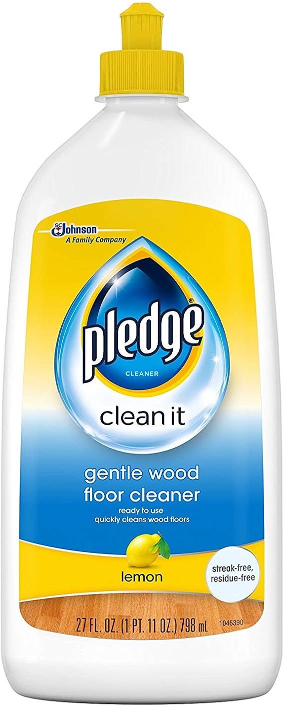 Pledge Gentle Wood Floor Cleaner, Lemon Scent, 27 Ounces