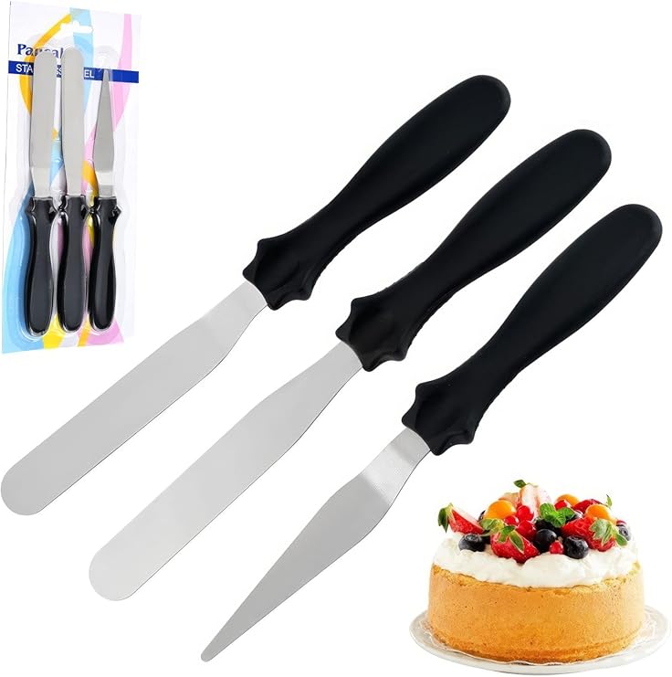 Çelik Silver Pasta Krema Sıva Kek Spatula Seti Sunum mt233
