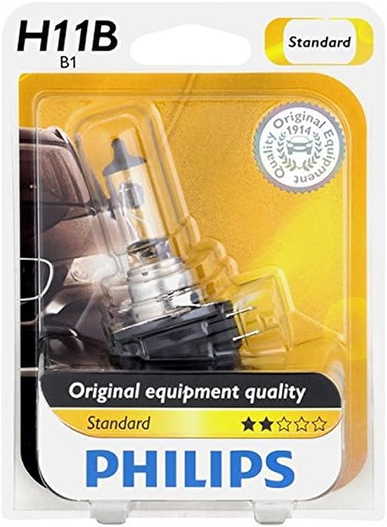 Philips 12363B1 H11B Standard Halogen Replacement Headlight Bulb, 1 Pack