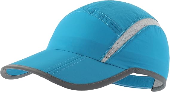 Connectyle Foldable Mesh Sports Cap with Reflective Stripe Breathable Sun Runner Cap
