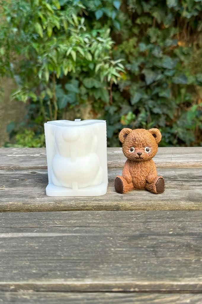 Rufus Concept Tüylü Ayı Küçük Silikon Mum Kalıbı