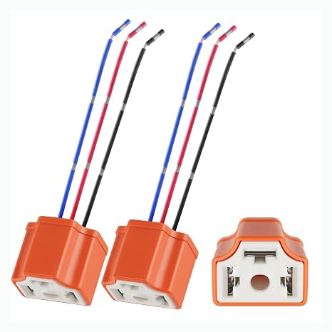TOPKU H4 9003 HB2 Female High Temperature Ceramic Adapter Wiring Harness Sockets Wire for Headlights or Fog Lights