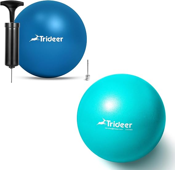 Trideer Pilates Ball 7&9 Inch Core Ball, Small Exercise Ball with Exercise Guide Barre Ball Mini Yoga Ball for Pilates, Yoga, Core Training, Physical Therapy, Balance, Stability, Stretching