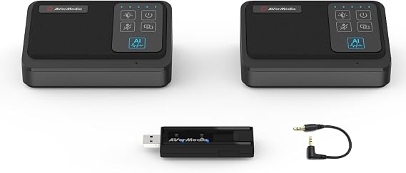 AVerMedia Wireless Conference Speakerphone 360 Voice Pickup, Noise Reduction, Mute Button, Conference Speaker for 10 People, Compatible with Laptop, PC, PTZ Cam