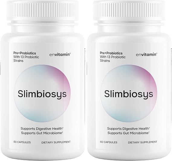 envitamin Slimbiosys Ultra Probiotic Capsule - Pre & Probiotics for Women & Men - Support Your Microbiome (2 Pack, Slimbiosys)