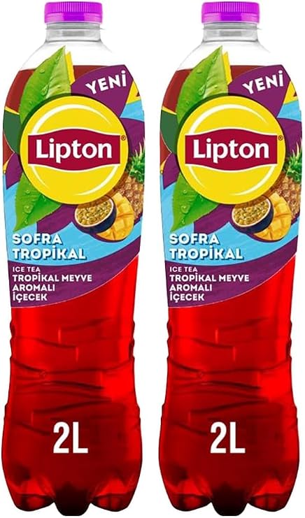Lipton Ice Tea Tropikal Meyve Aromalı Soğuk Çay, Pet, 2 Litre 2li paket