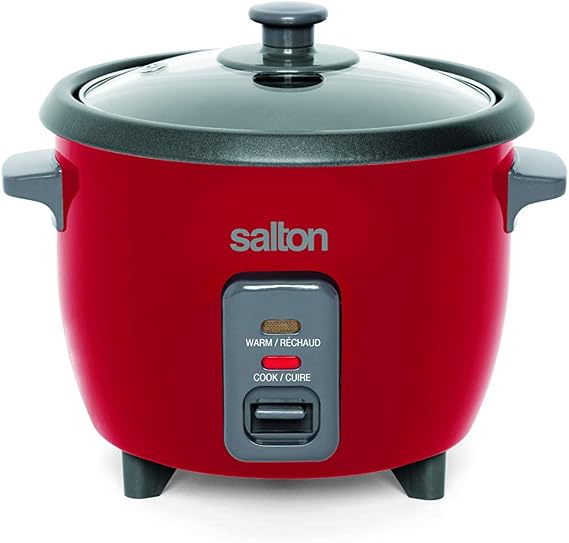 Salton Automatic Steamer, 6 Cup Rice Cooker, Red
