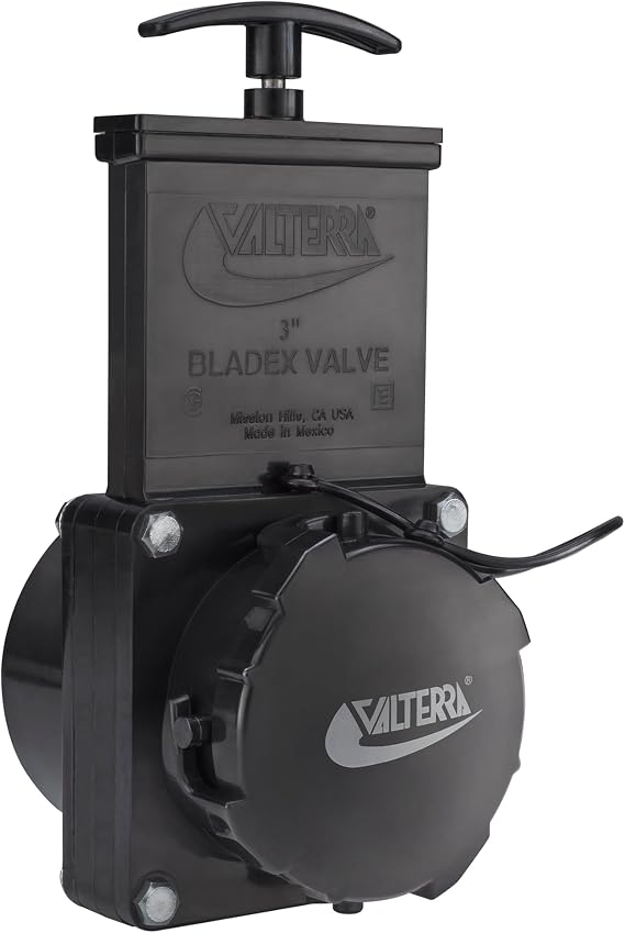 Valterra 3" Stainless Steel RV Waste Dump Gate Valve w/Cap (1)