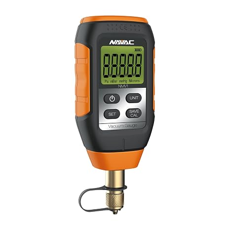 NAVAC NMV1 Micron Vacuum Gauge - Backlit Display, Leak & Level Alerts