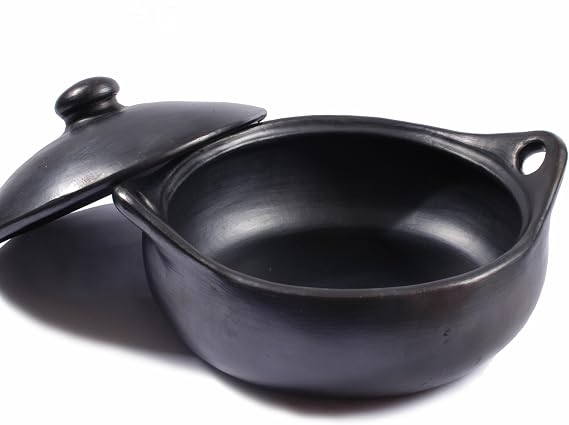 Ancient Cookware, Chamba Flat Clay Casserole, Large, 5 Quarts