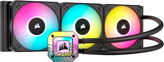 Corsair iCUE H115i Elite CAPELLIX XT CPU Liquid Cooler - Two Fan AF140 RGB Elite - 280 mm Radiator - Intel® LGA 1700, 1200, 115X, 2066, AMD® AM5, AM4 - Black