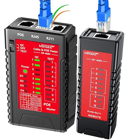NOYAFA NF-468S Network Cable Tester, RJ45 RJ11 Cable Tester with PoE