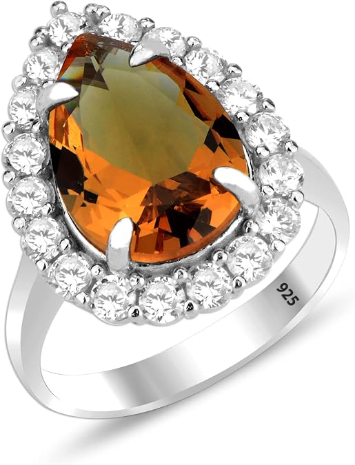 Teardrop Zultanite Silver Ring, Color Change Stone Sultanite Gemstone Silver Women Ring, 925k Turkish Diaspore Silver Ring