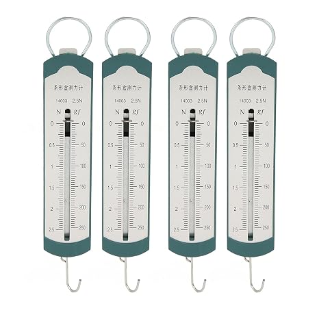 4Pcs Spring Scales for Science Classroom, Professional High Accuracy Bar Portable Spring Dynamometer for Student Physics Experiment Teaching Demonstration (2.5N)