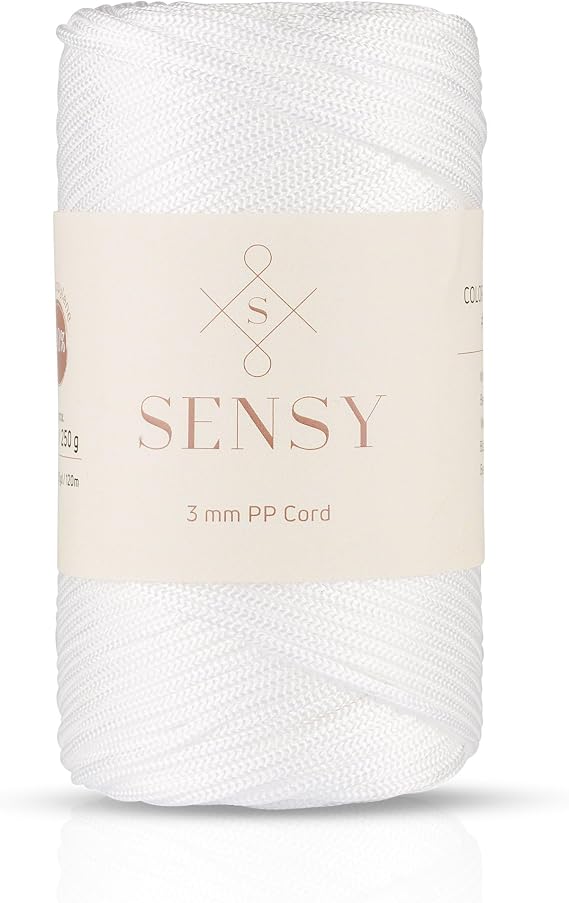 3 Mm - 250 gr Polyester Makrome Ipi 120 M Polyester Makrome Ip Supla Ip Ve Çanta Ipliği (Beyaz)