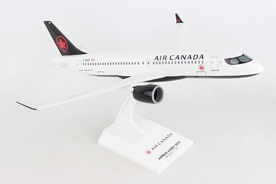 Sky Marks Air Canada Airbus A220-300 1/100 Scale Model Officially Licensed Snap-Fit Collectible with Display Stand for Ages 14+