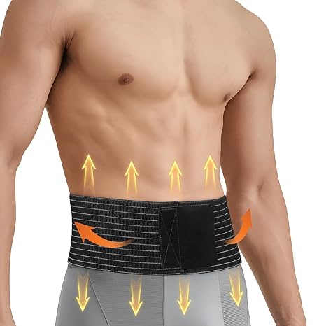 ENLUNTRA Umbilical Hernia Belt for Men and Women,Abdominal Support Binder with Compression Pad, Belly Button Umbilical Hernia Belts for Men(M)