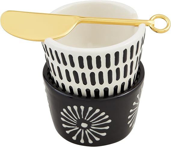 Mud Pie Starburst Tidbit Set; tidbit 2" x 3" dia | spreader 5"