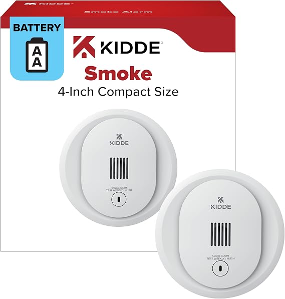 Kidde Compact Smoke Detector, AA Battery-Powered, 10SDR