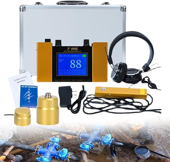 Professional Underground Water Leak Detector, Water Leak Geophone Sensor, Relia Accurate and Reliable Water Leak Sensor for Pipes, 3 Meter Detection Depth