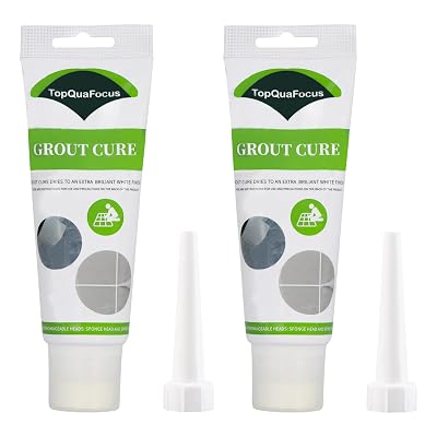TopQuaFocus Tile Grout Reviver - White Grout Filler Renew Grouts for Bathroom and Kitchen Tile Sealer Fast Drying Grout Repair 2 Packs x 200g