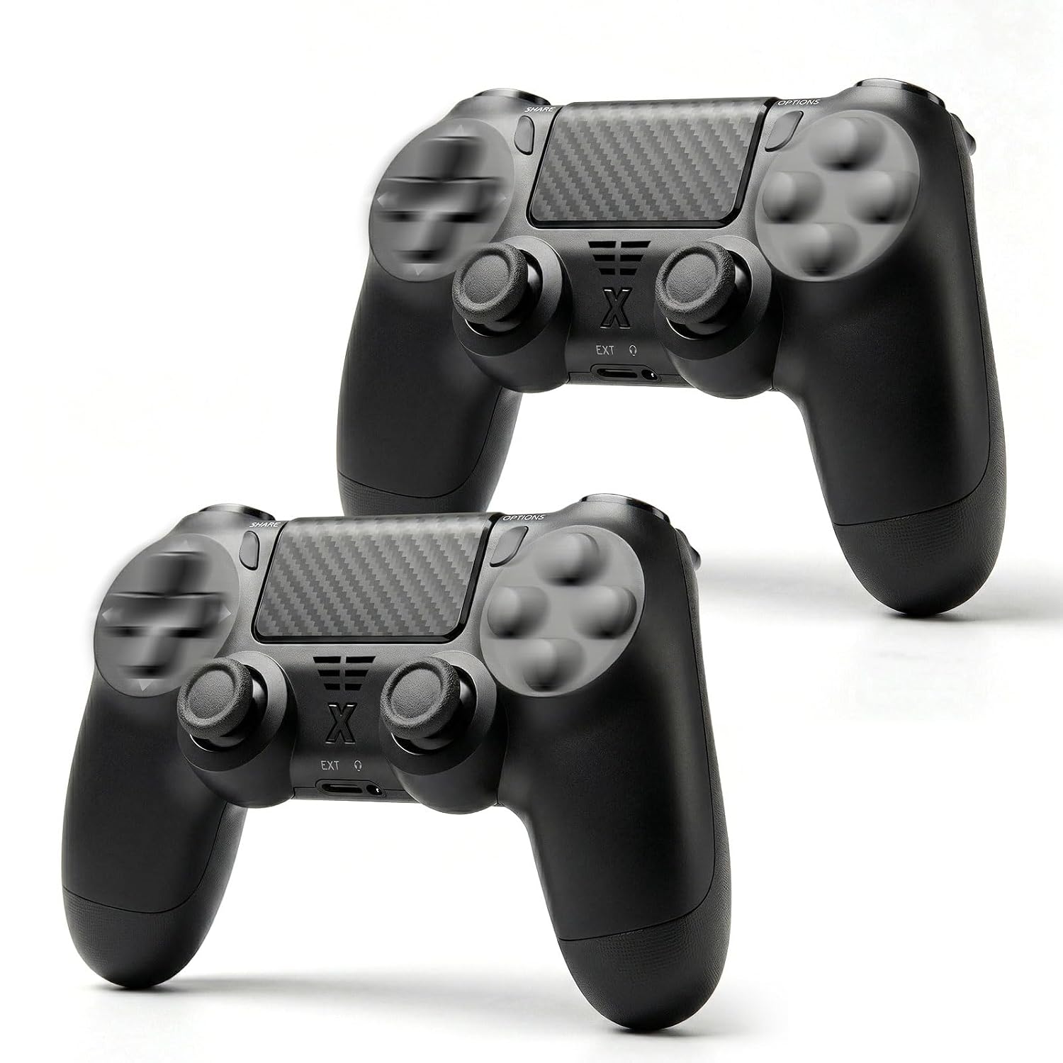 Suoxiom Wireless Controller für P4Game Controller Kompatibel mit P4/Slim/ProBluetooth Gamepad Joystick mit Touch Panel6-Achsen Gyro Sensor 3.5mm Audio Jack (2PCS)