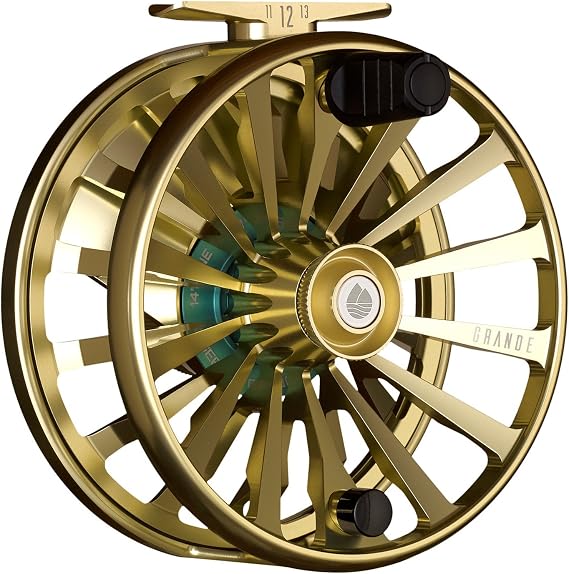 Redington Grande Fly Fishing Reel, Heavyweight Big Game Fly Reels, Freshwater and Saltwater, Super-Torque Drag System, Champagne, 5/6/7