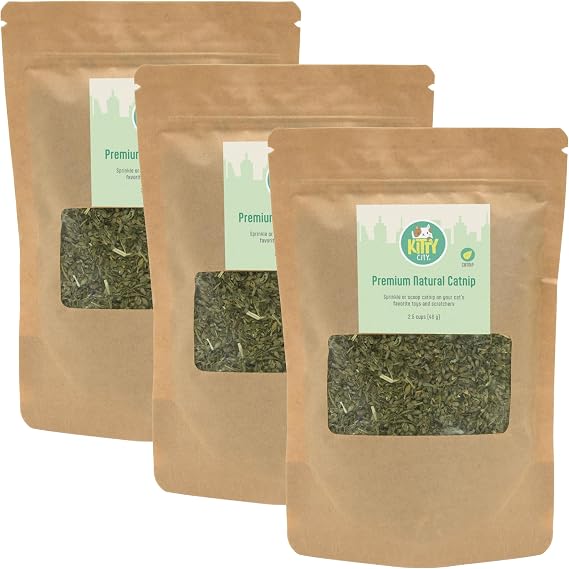 Kitty City Cat Premium Natural Catnip Collection, Catnip Bag 3-Pack