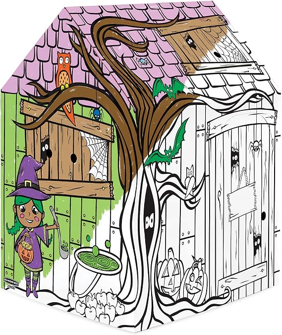 Bankers Box at Play Large Color in Halloween Playhouse, Cardboard Playhouse and Life Size Craft Activity for Kids and Families