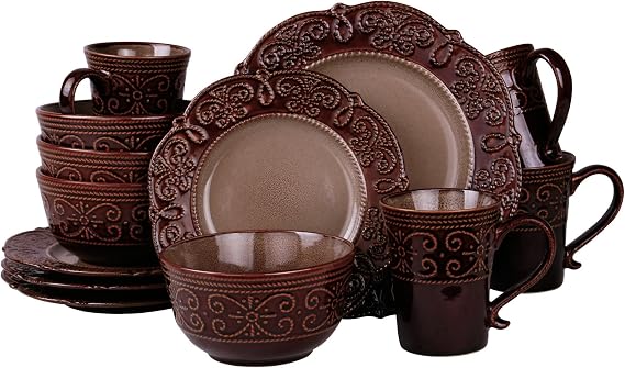 Elamas Salia 16 Piece Stoneware Dinnerware Set