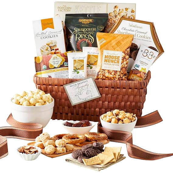 GreatFoods Premier Sweets & Treats Grande Gift Basket, Sympathy Ribbon