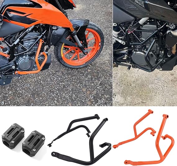Motorcycle Engine Guard Bumper Crash Bar Protector Compatible for K&T&M Duke 200(2020-2024) Duke 250 Duke 390 (2017-2023) Accessories DUKE390 Falling Protection Frame Bar (Orange)