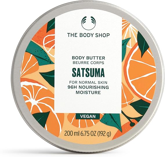 The Body Shop Satsuma Body Butter 200ml | Body Moisturiser with Shea Butter, Body Cream for Normal Skin, 96H Nourishing Moisture, Body Care, Sweet Zesty Scent